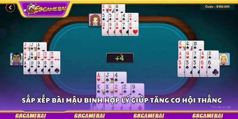 Sắp xếp bài Mậu Binh hợp lý giúp tăng cơ hội thắng